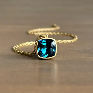 London Blue Topaz Cushion Pendant