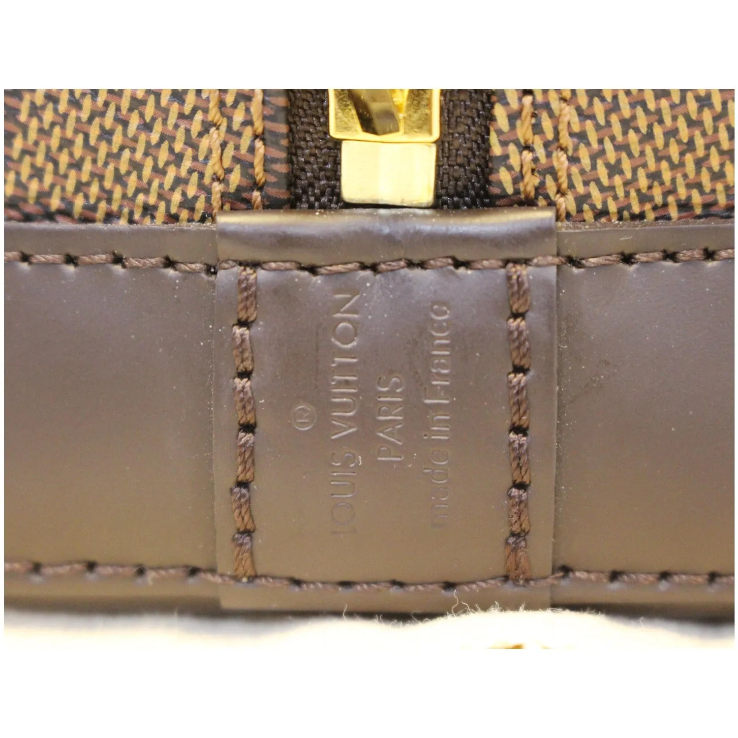 LOUIS VUITTON Alma BB Damier Ebene Satchel Crossbody Bag Brown