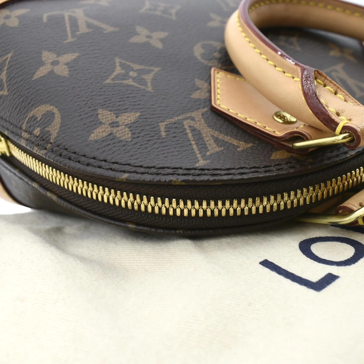 LOUIS VUITTON Alma BB Monogram Canvas Satchel Crossbody Bag Brown