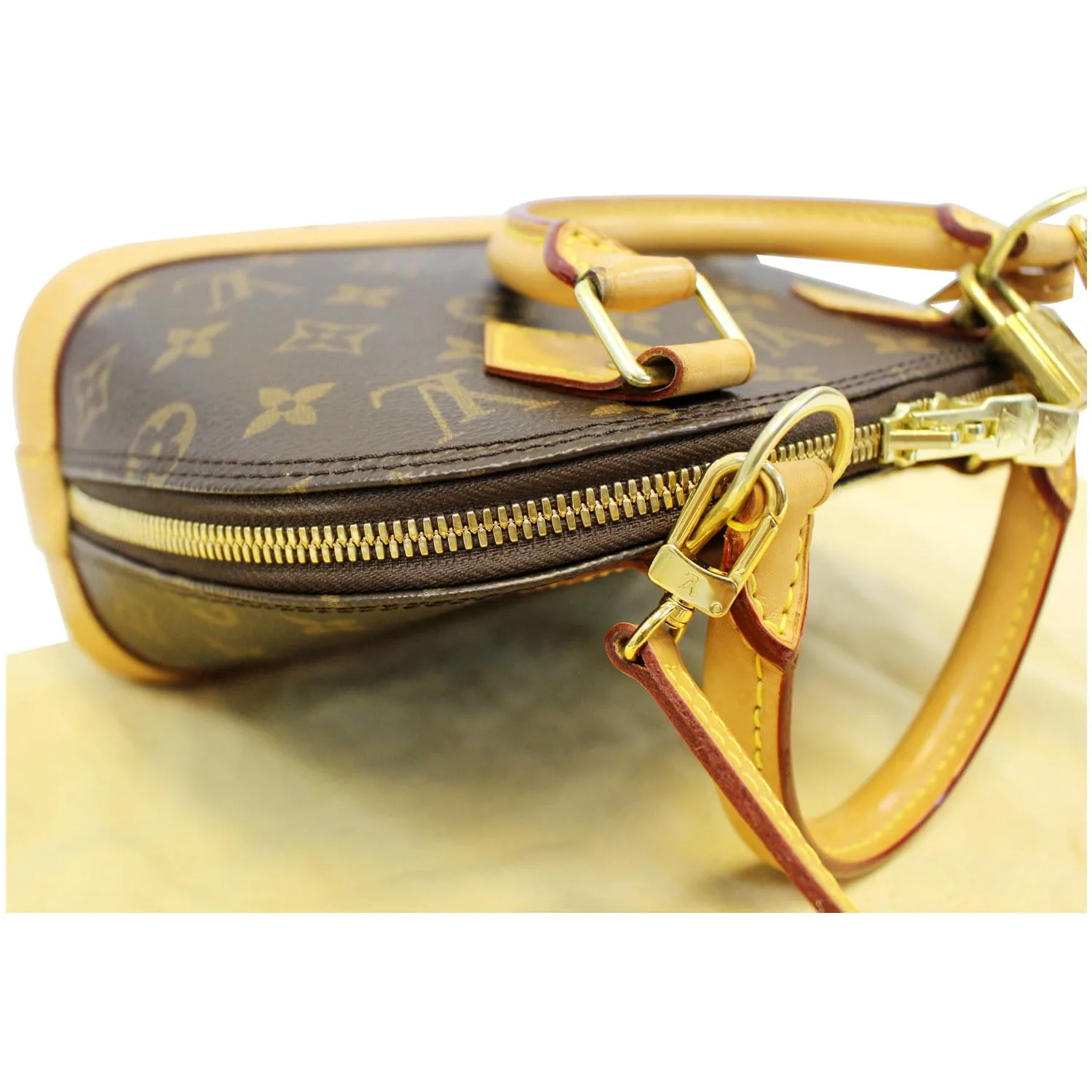 LOUIS VUITTON Alma BB Monogram Canvas Satchel Crossbody Bag