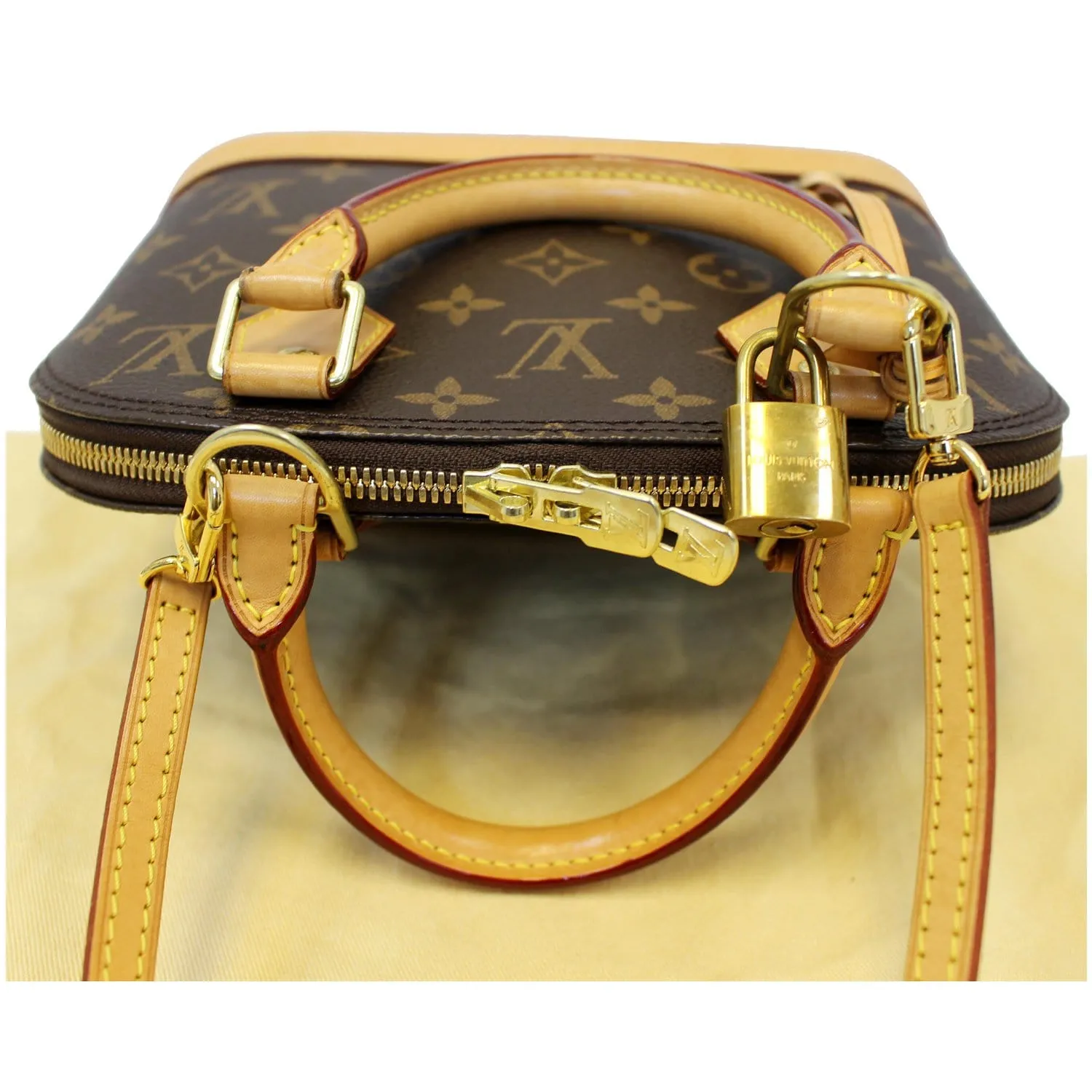 LOUIS VUITTON Alma BB Monogram Canvas Satchel Crossbody Bag