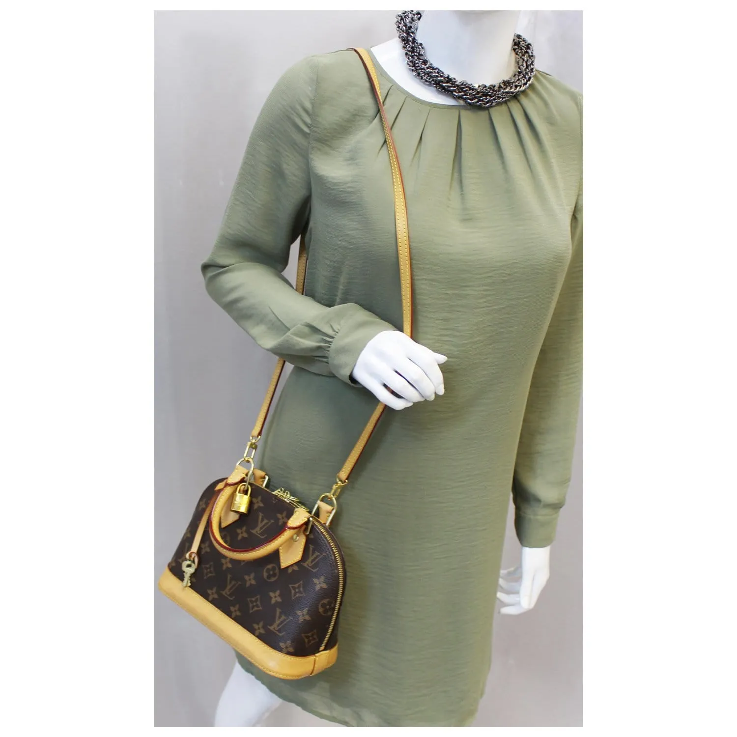 LOUIS VUITTON Alma BB Monogram Canvas Satchel Crossbody Bag