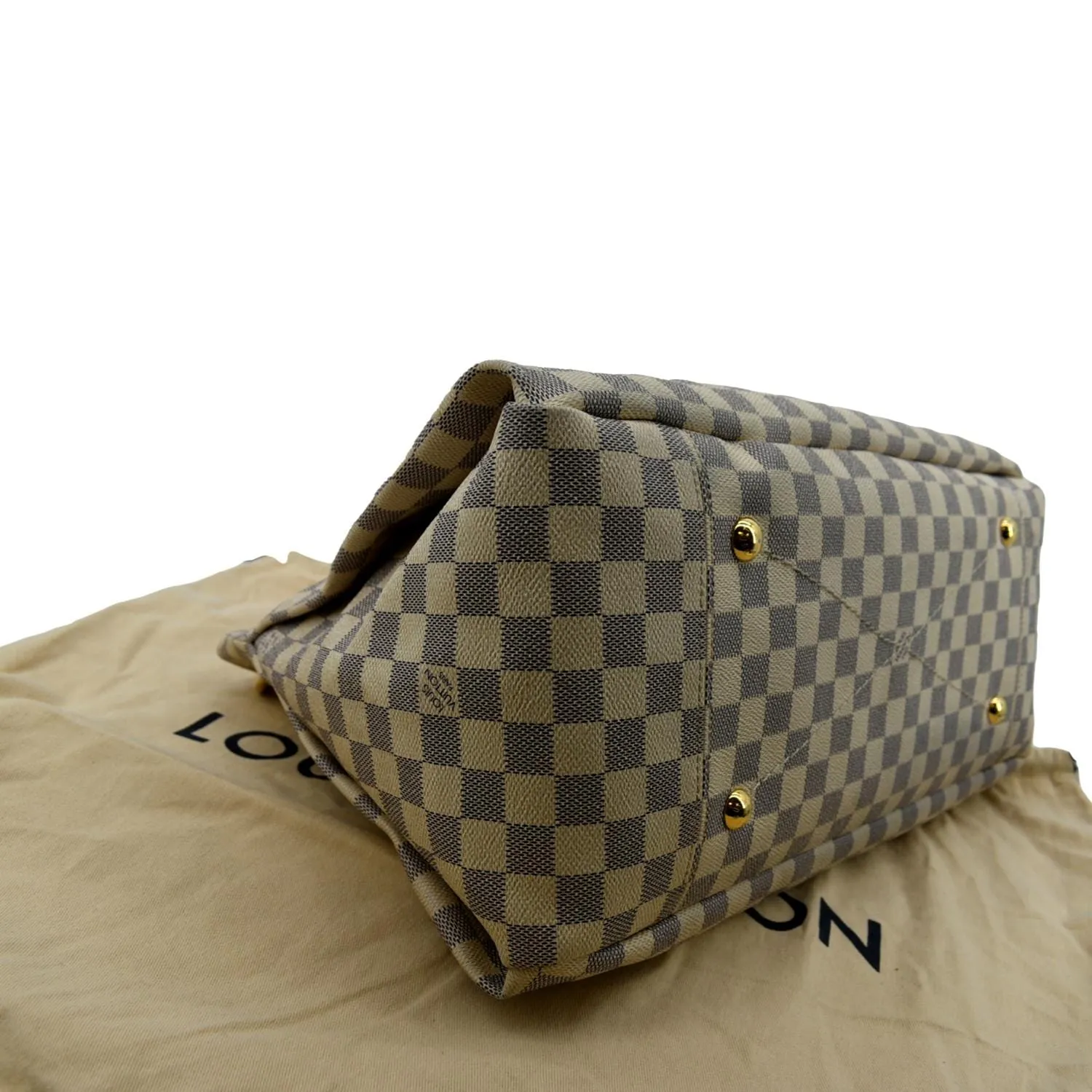 LOUIS VUITTON Artsy MM Damier Azur Hobo Bag White