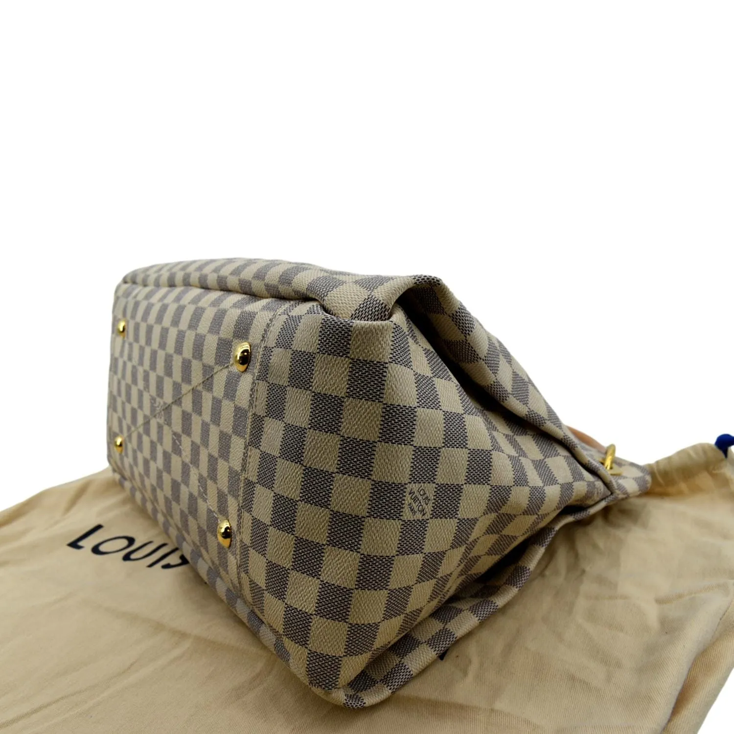 LOUIS VUITTON Artsy MM Damier Azur Hobo Bag White