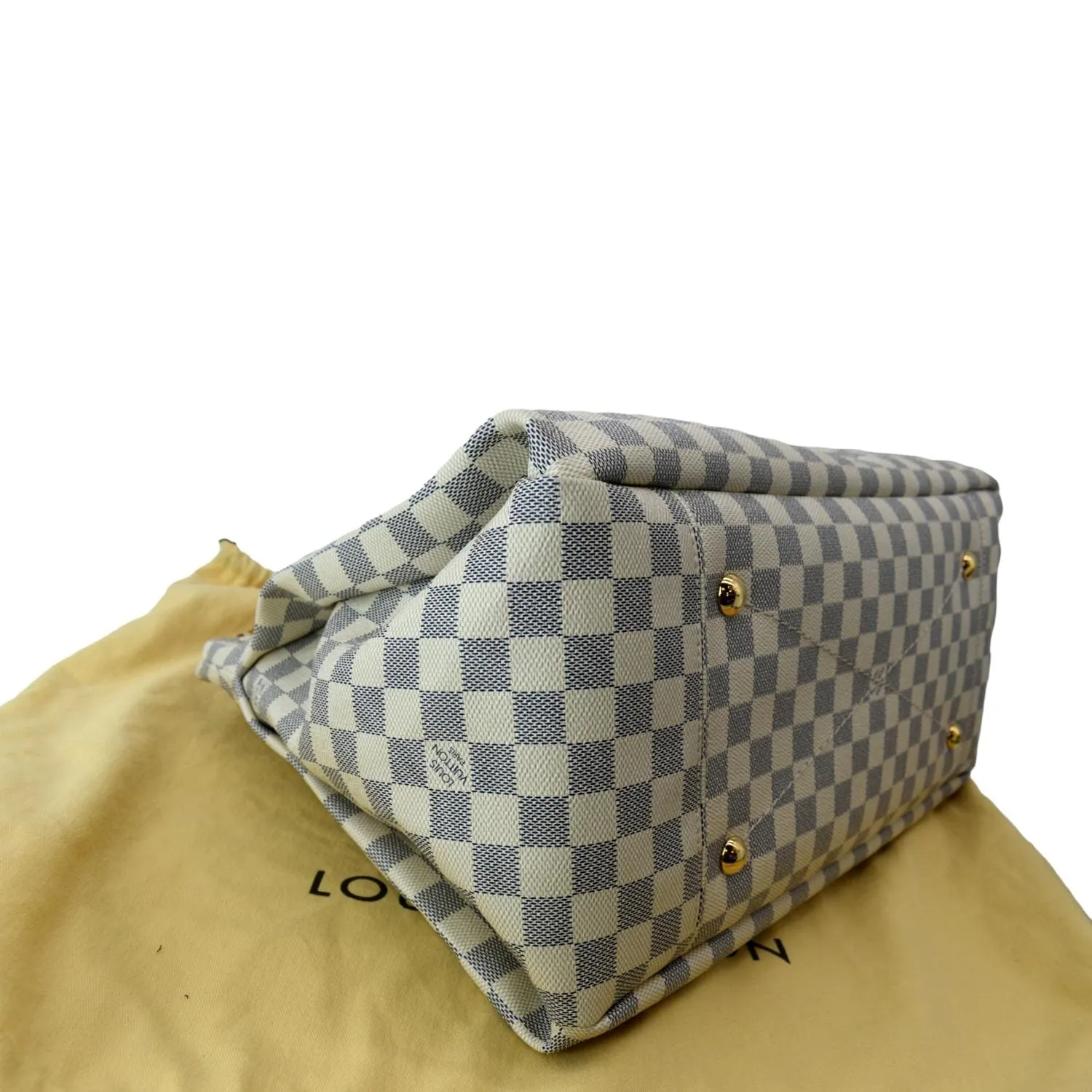 LOUIS VUITTON Artsy MM Damier Azur  Hobo Bag White