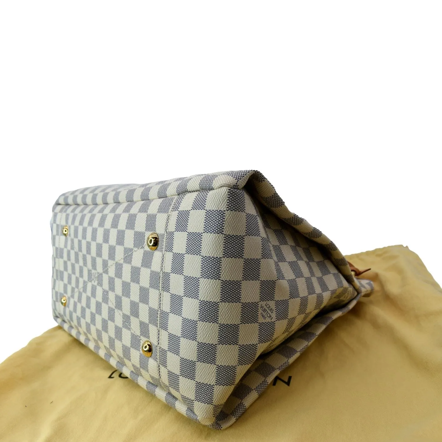 LOUIS VUITTON Artsy MM Damier Azur  Hobo Bag White