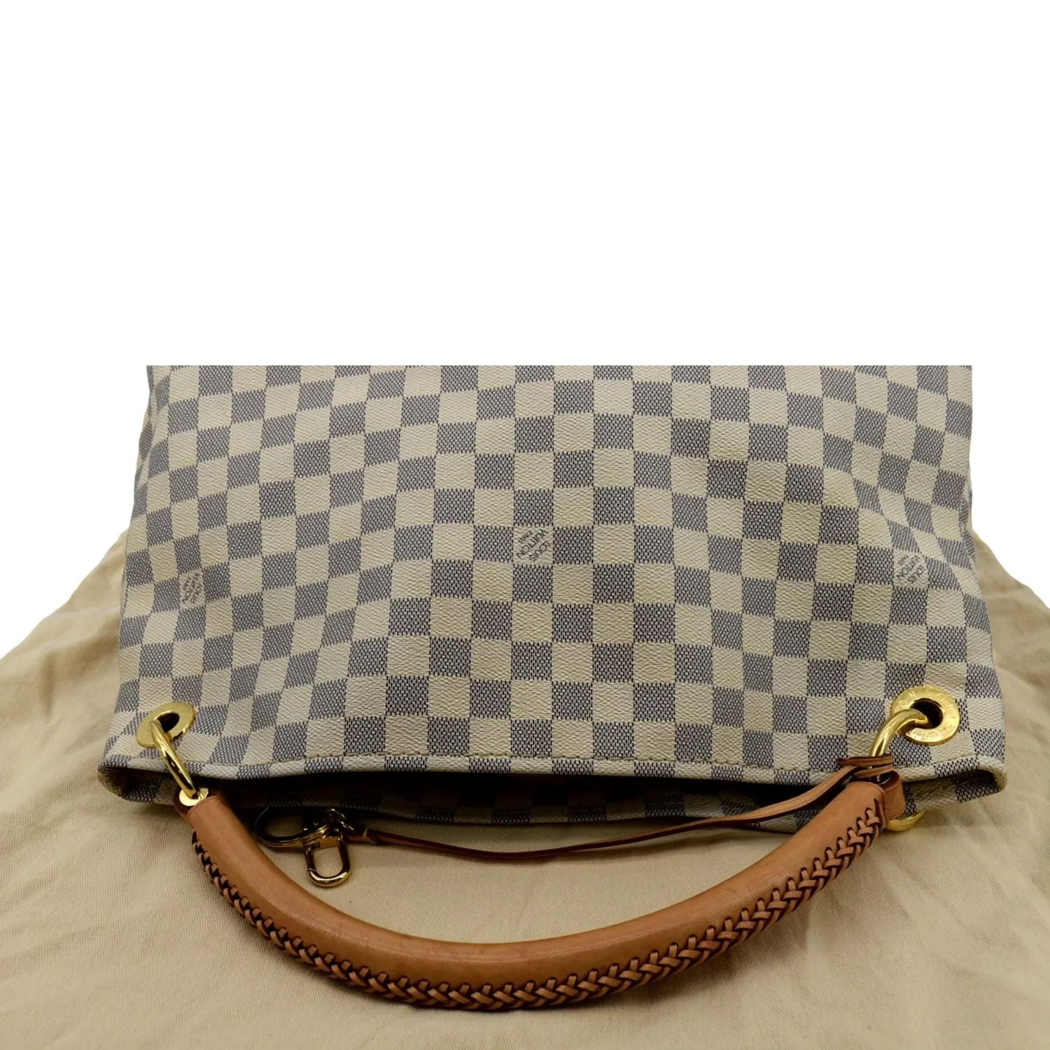 LOUIS VUITTON Artsy MM Damier Azur Hobo Bag White