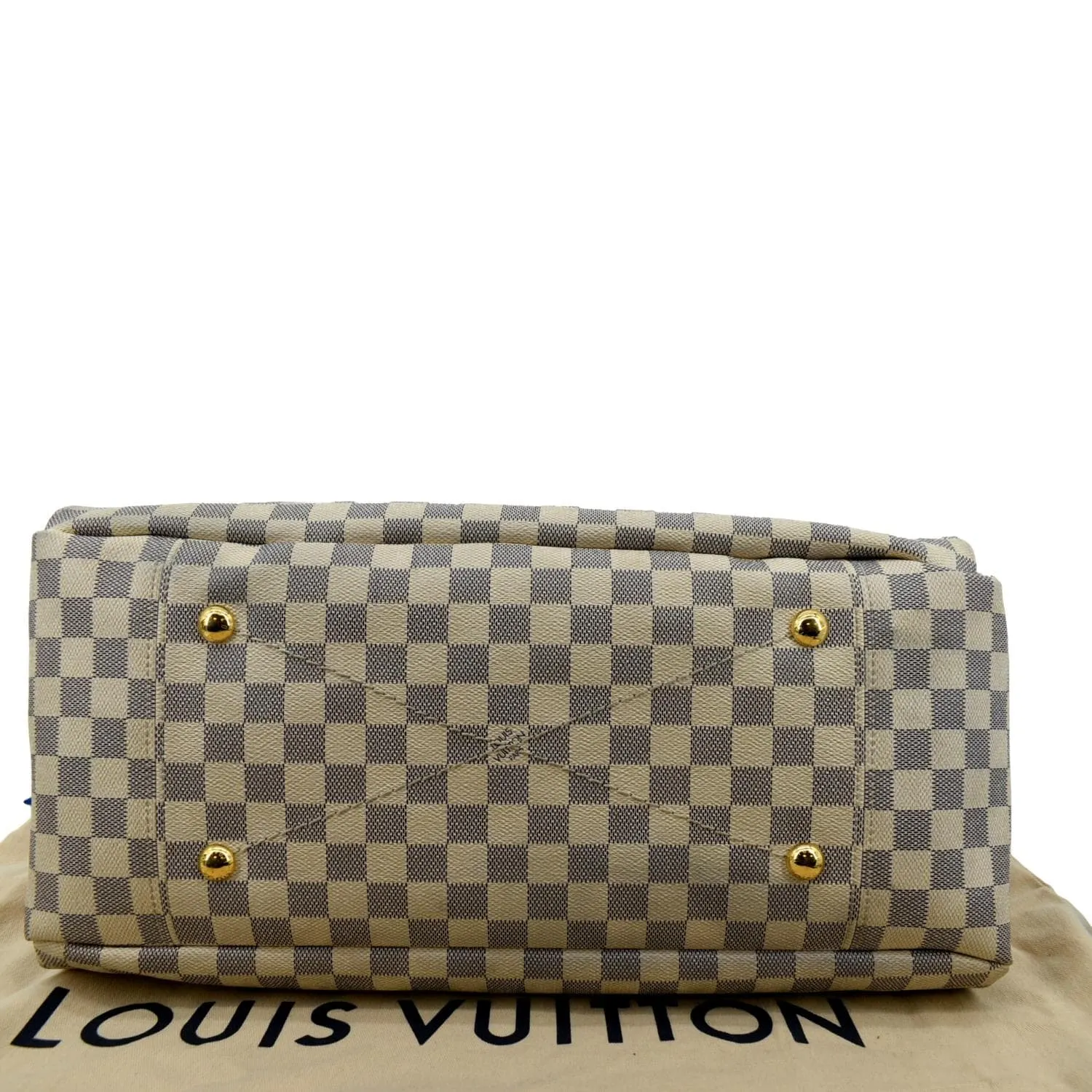 LOUIS VUITTON Artsy MM Damier Azur Hobo Bag White