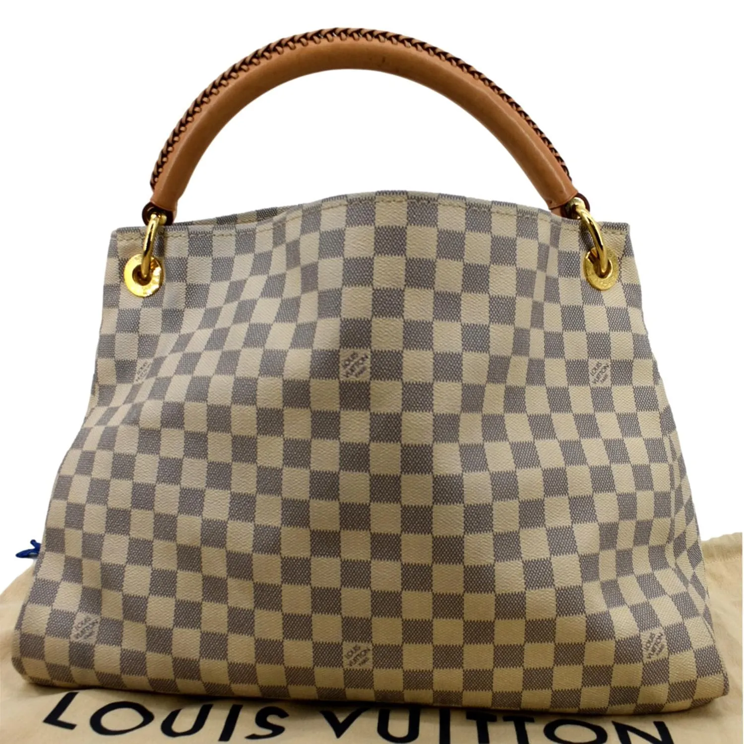 LOUIS VUITTON Artsy MM Damier Azur Hobo Bag White