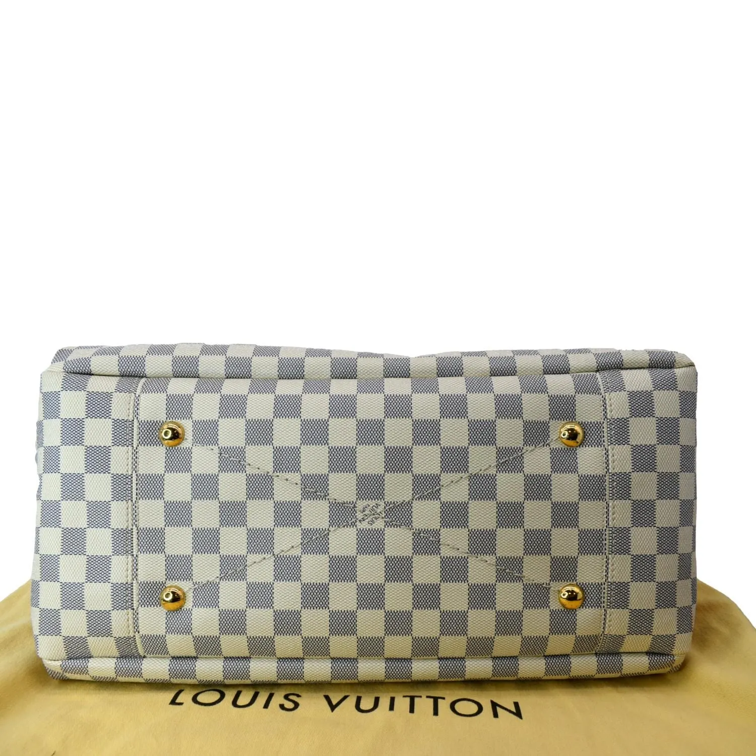 LOUIS VUITTON Artsy MM Damier Azur  Hobo Bag White