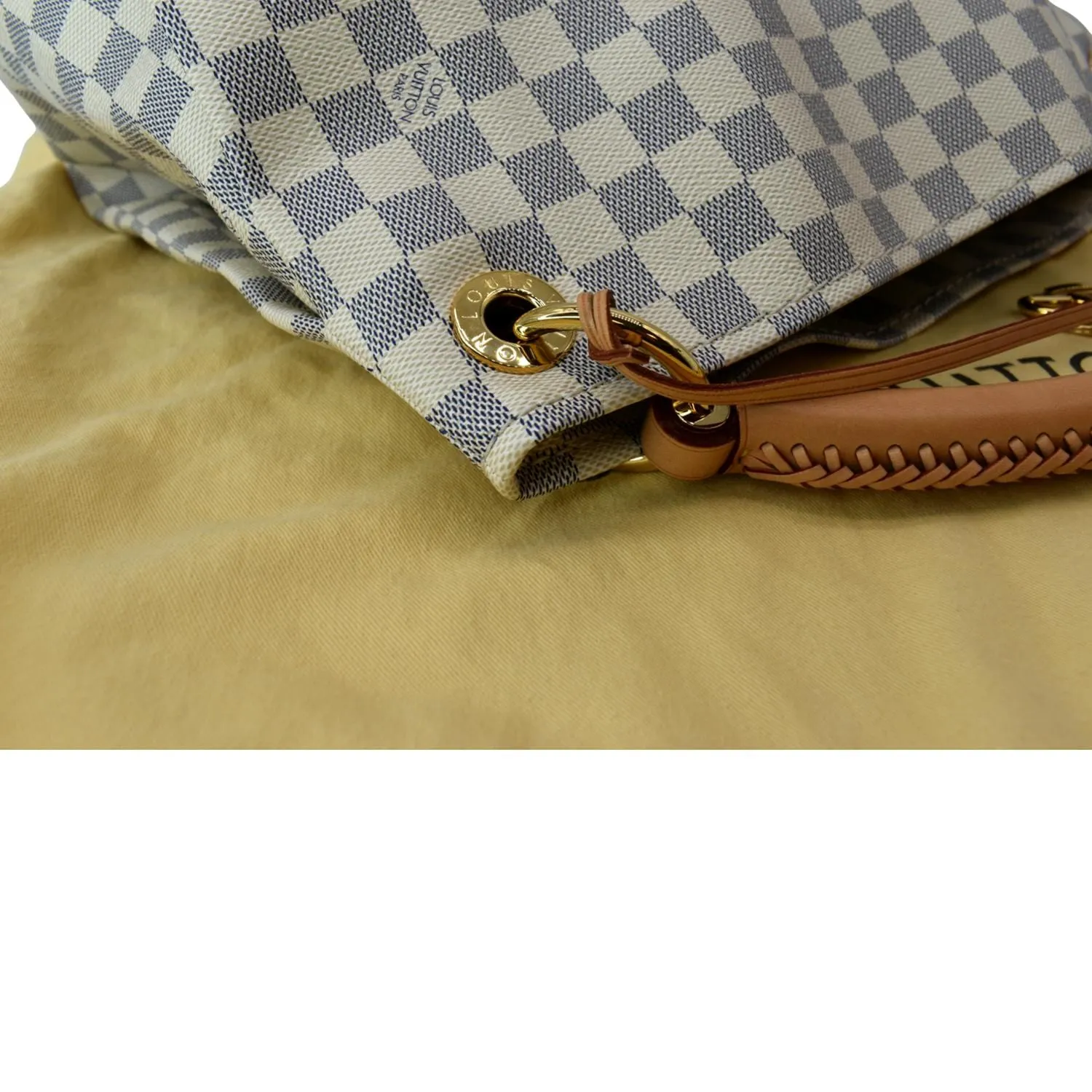 LOUIS VUITTON Artsy MM Damier Azur  Hobo Bag White