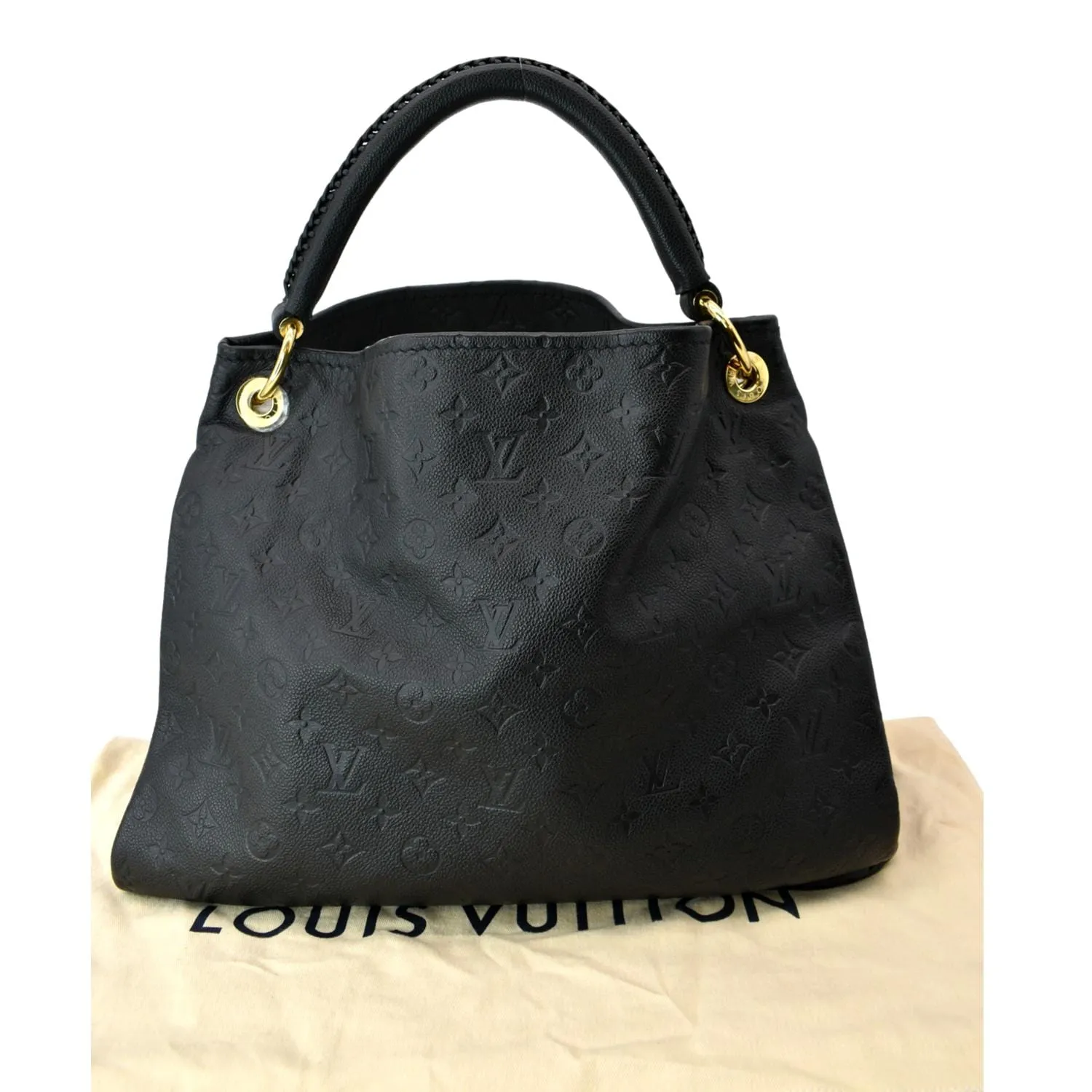 LOUIS VUITTON Artsy MM Empreinte Leather Hobo Bag Black