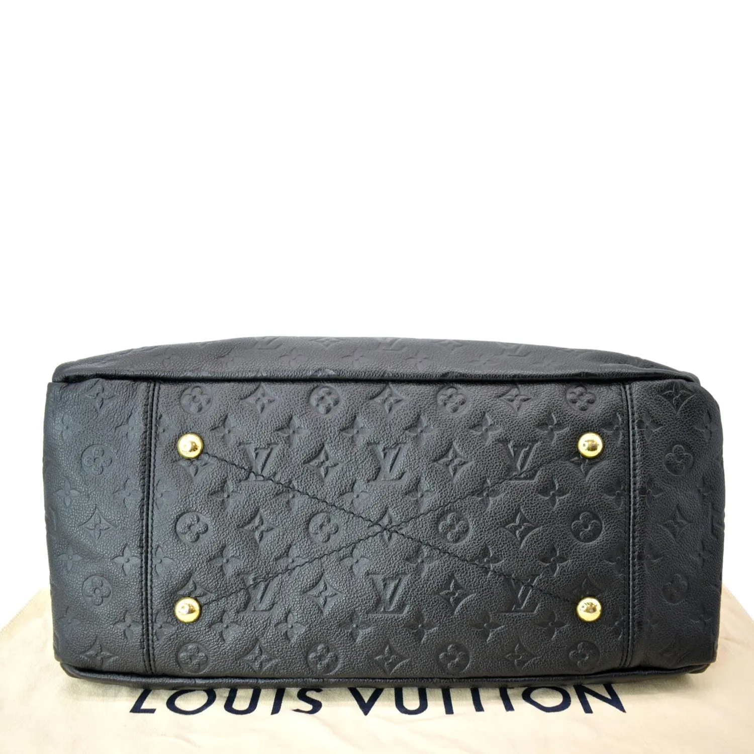 LOUIS VUITTON Artsy MM Empreinte Leather Hobo Bag Black