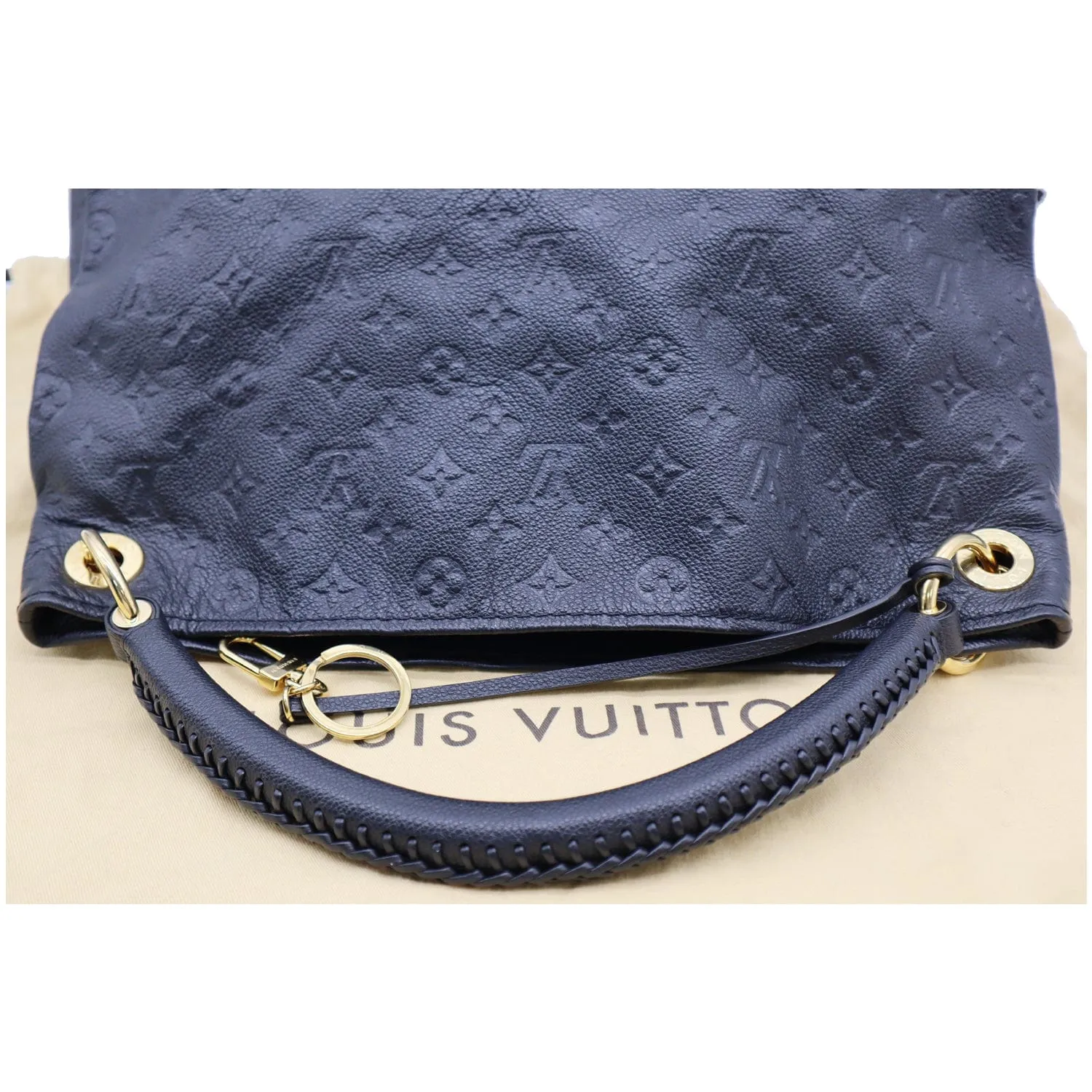 LOUIS VUITTON Artsy MM Empreinte Leather Shoulder Bag Black