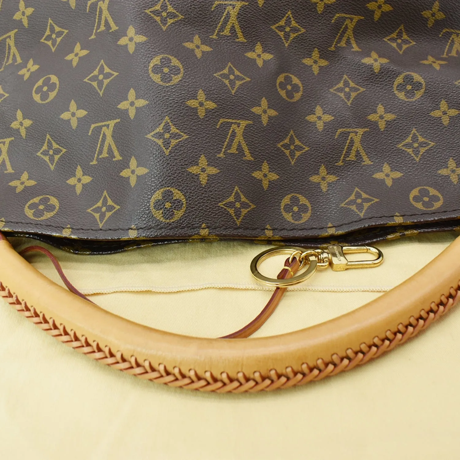LOUIS VUITTON Artsy MM Monogram Canvas Hobo Bag Brown