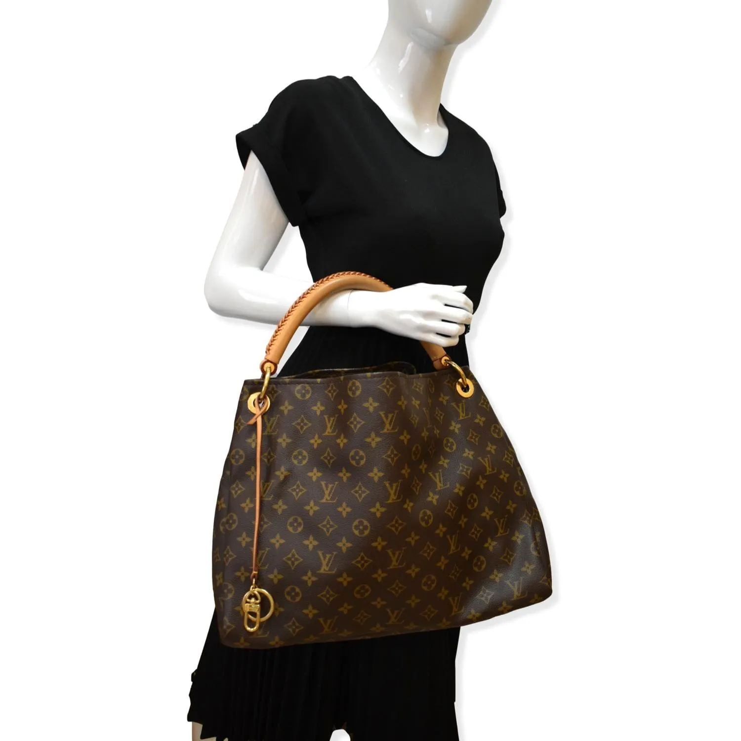 LOUIS VUITTON  Artsy MM Monogram Canvas Hobo Bag Brown