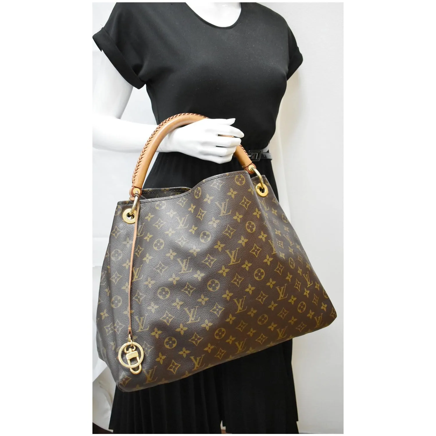 LOUIS VUITTON Artsy MM Monogram Canvas Hobo Bag Brown