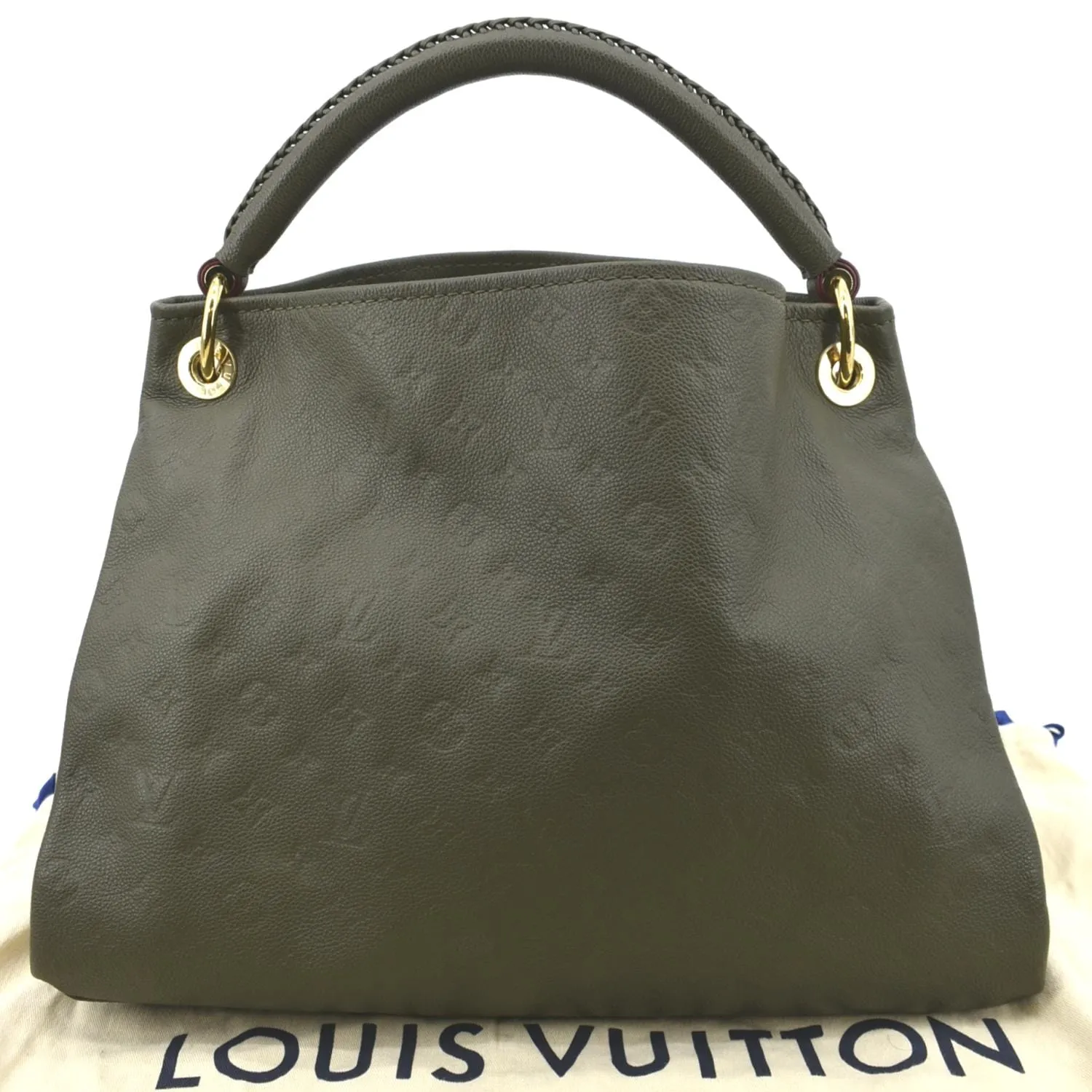 LOUIS VUITTON Artsy MM Monogram Empreinte Leather Shoulder Bag Khaki Green