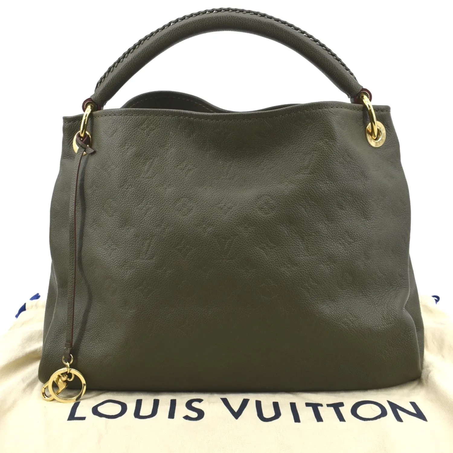 LOUIS VUITTON Artsy MM Monogram Empreinte Leather Shoulder Bag Khaki Green