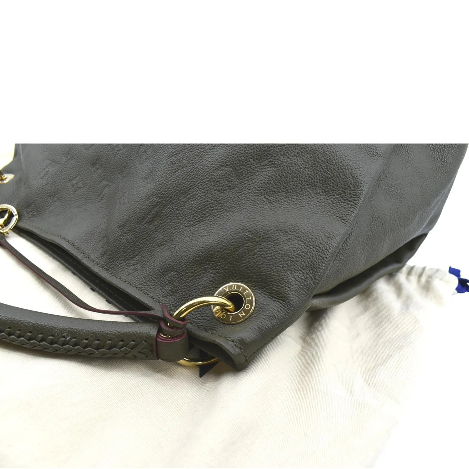 LOUIS VUITTON Artsy MM Monogram Empreinte Leather Shoulder Bag Khaki Green