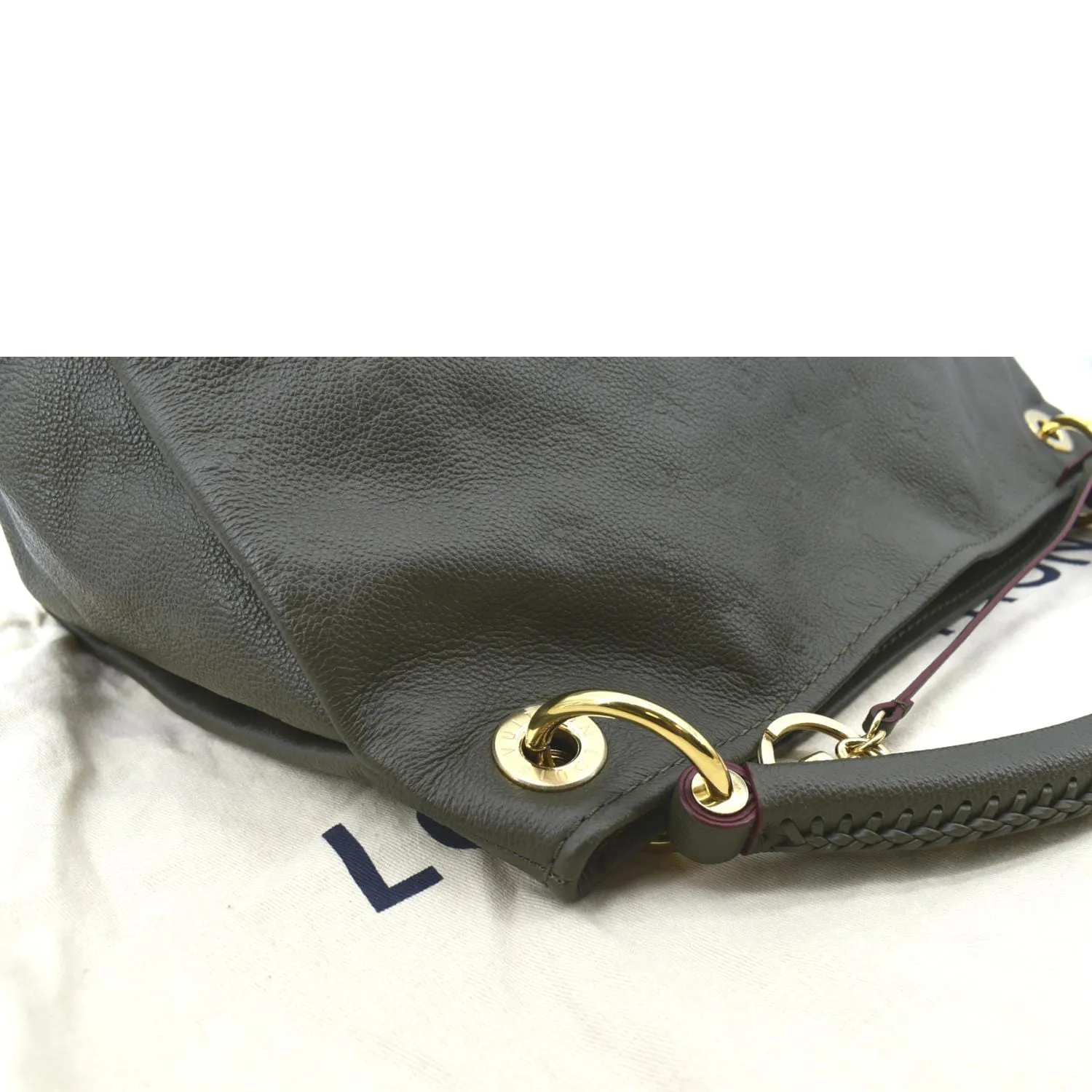 LOUIS VUITTON Artsy MM Monogram Empreinte Leather Shoulder Bag Khaki Green