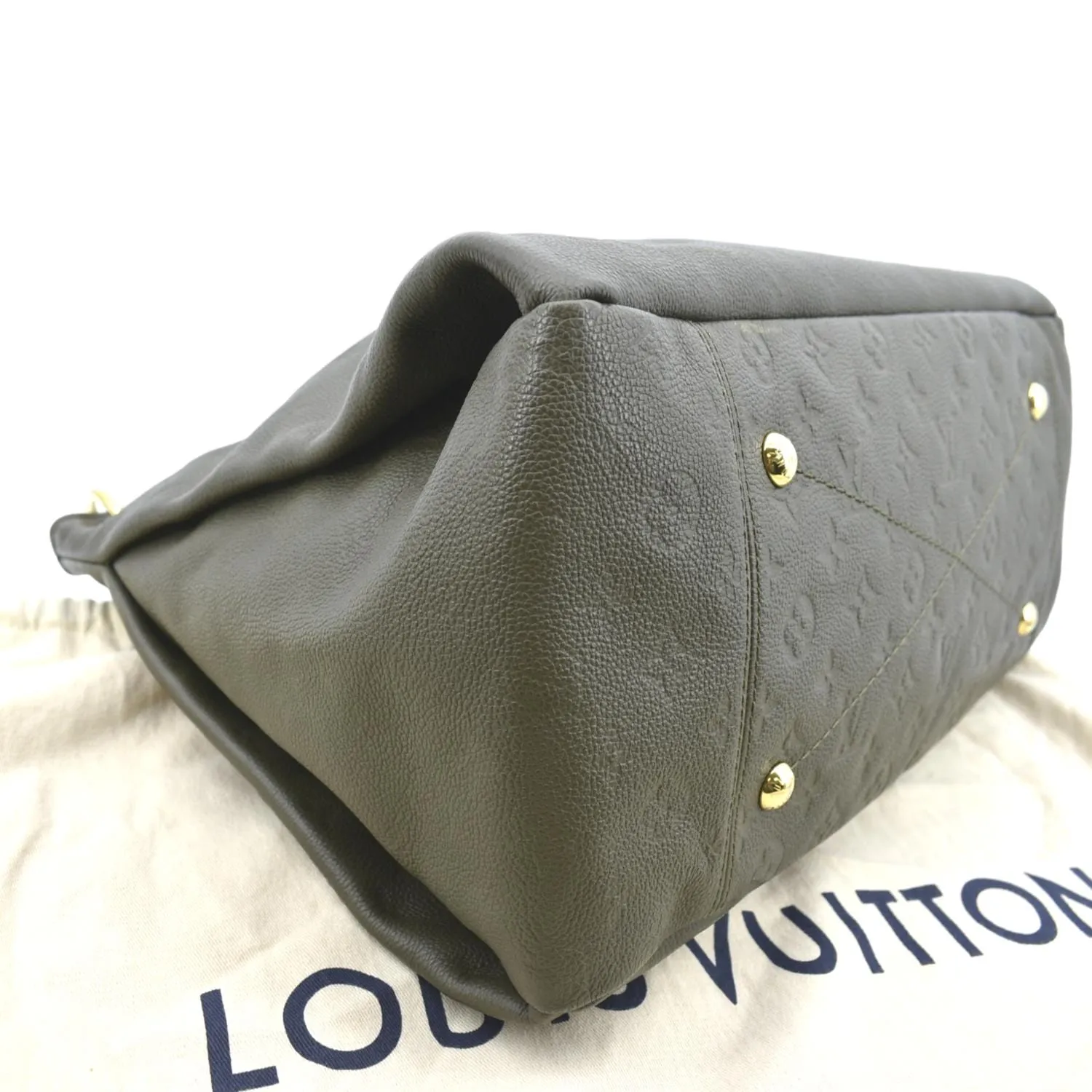 LOUIS VUITTON Artsy MM Monogram Empreinte Leather Shoulder Bag Khaki Green