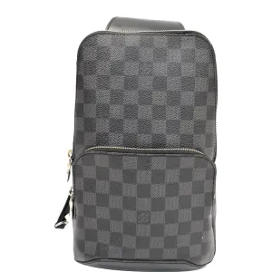 LOUIS VUITTON Avenue Sling Damier Graphite Crossbody Bag Black