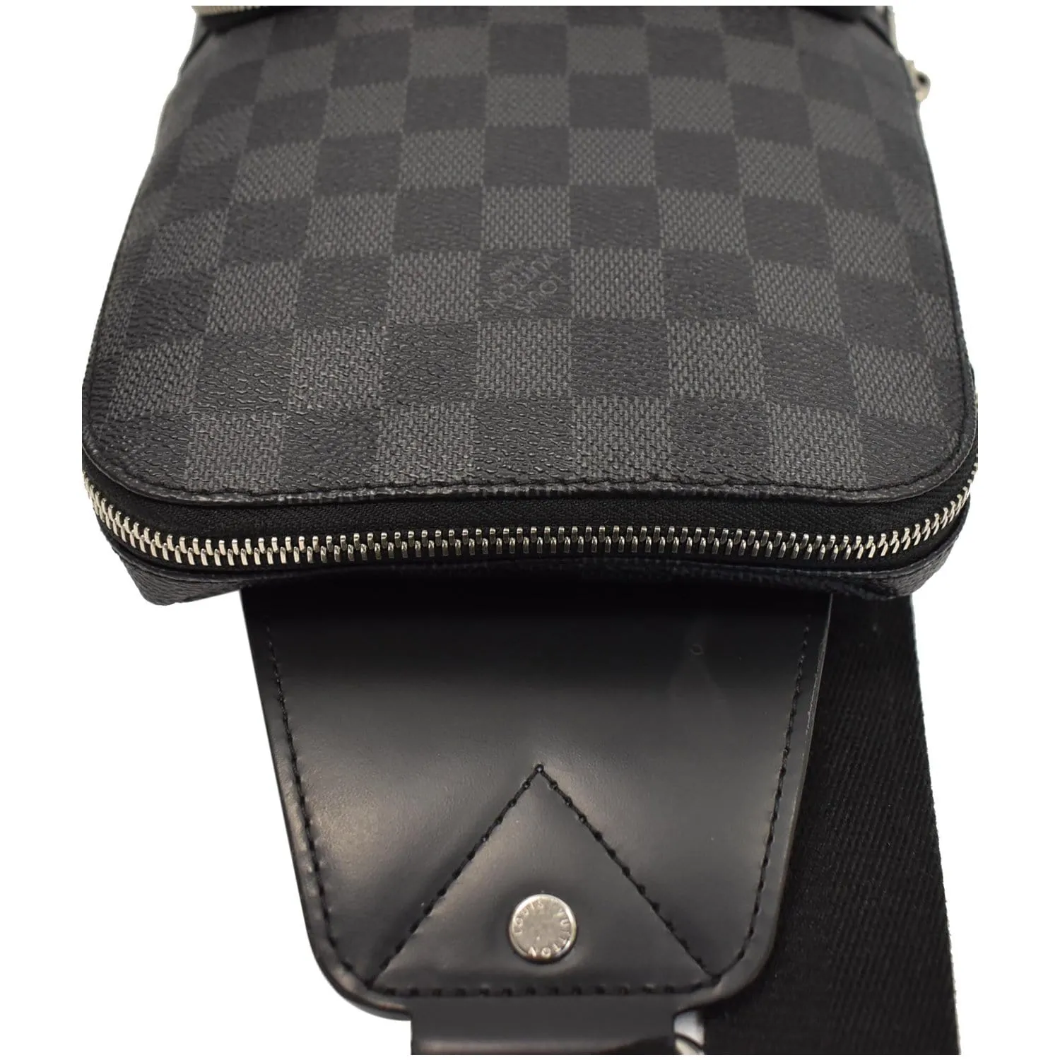 LOUIS VUITTON Avenue Sling Damier Graphite Crossbody Bag Black