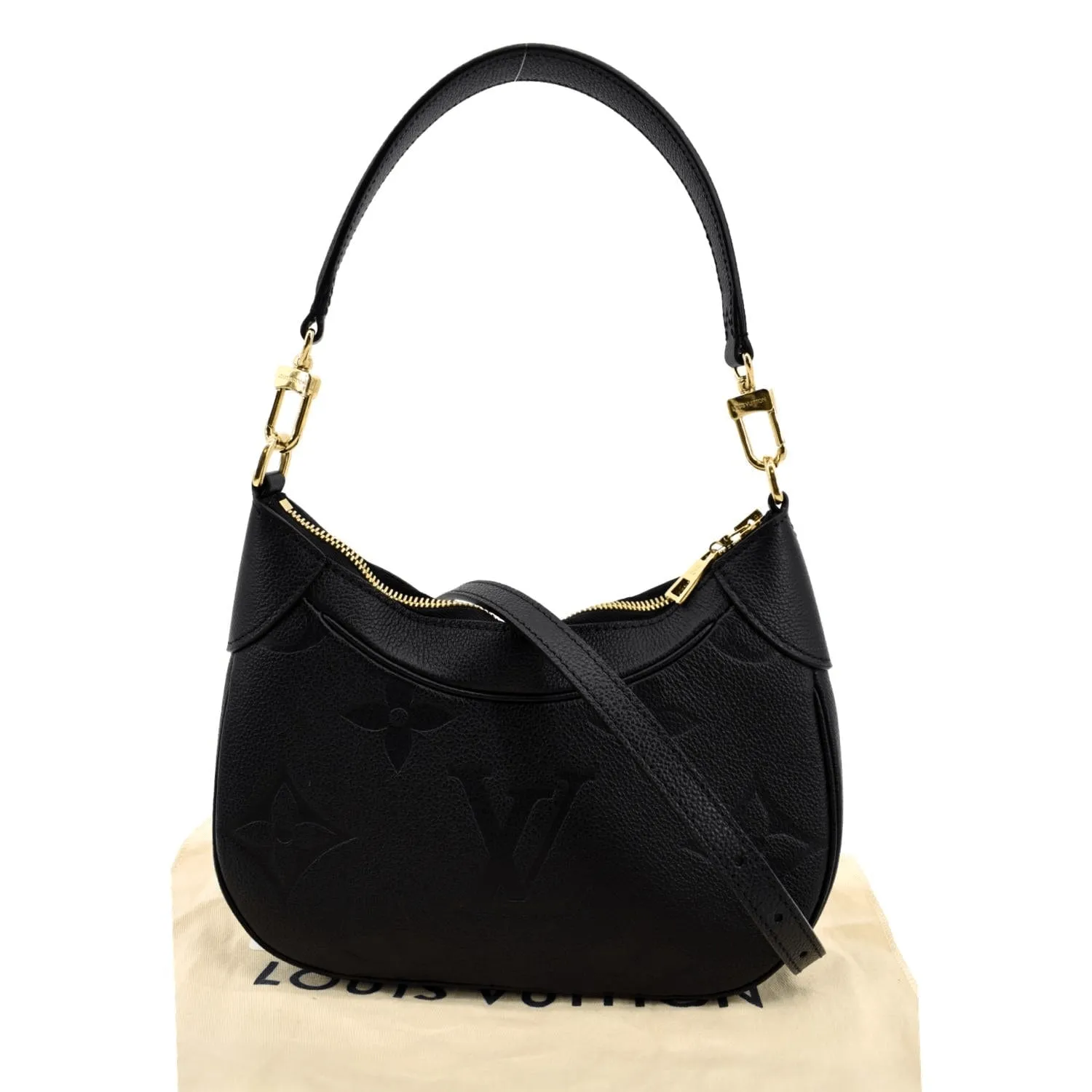 LOUIS VUITTON Bagatelle Monogram Empreinte Shoulder Bag Black