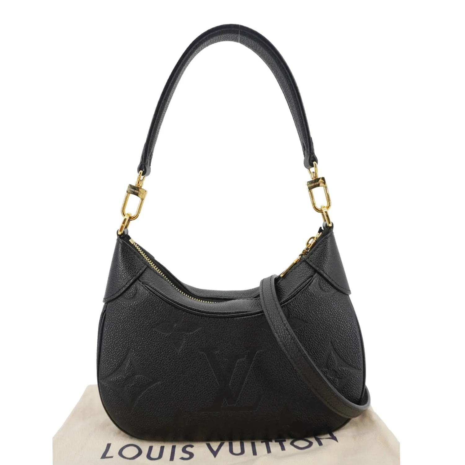 LOUIS VUITTON Bagatelle Monogram Empreinte Shoulder Bag Black