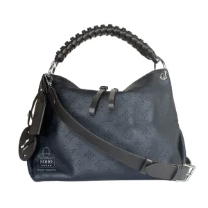 Louis Vuitton Black Mahina Beaubourg MM Hobo Bag