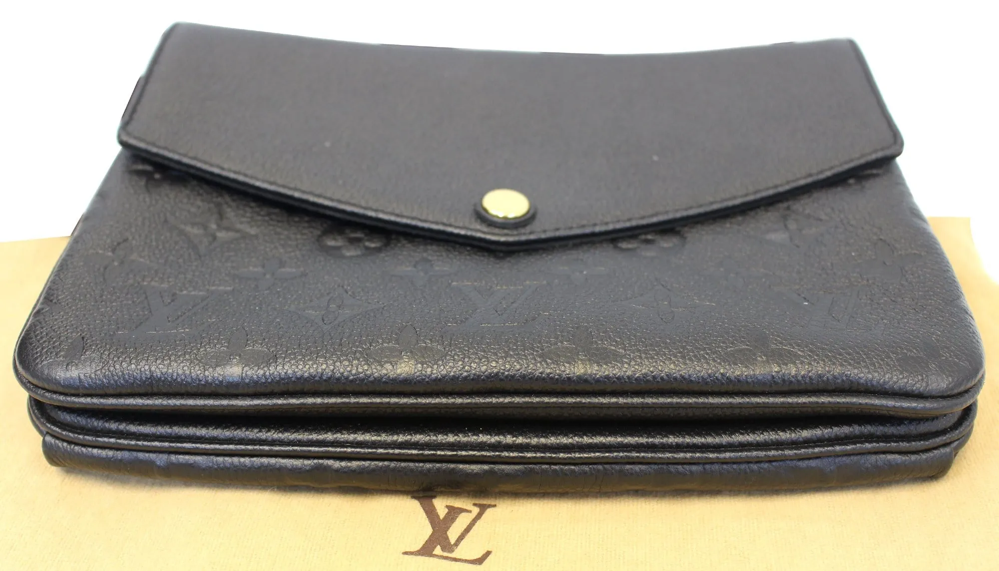 LOUIS VUITTON Black Monogram Empreinte Leather Twice Crossbody Bag