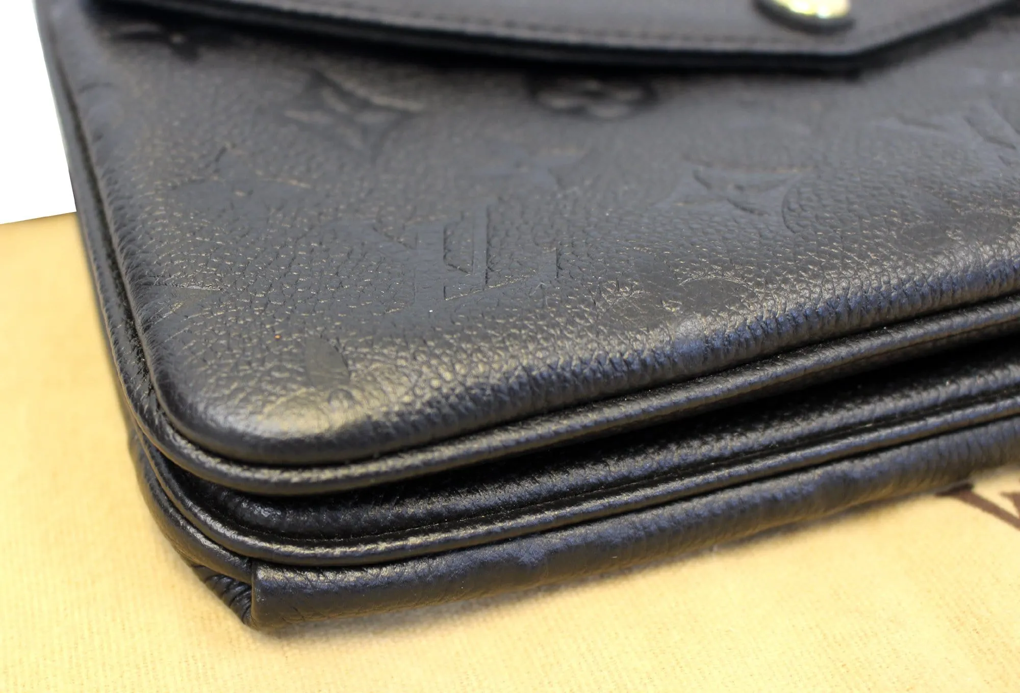 LOUIS VUITTON Black Monogram Empreinte Leather Twice Crossbody Bag