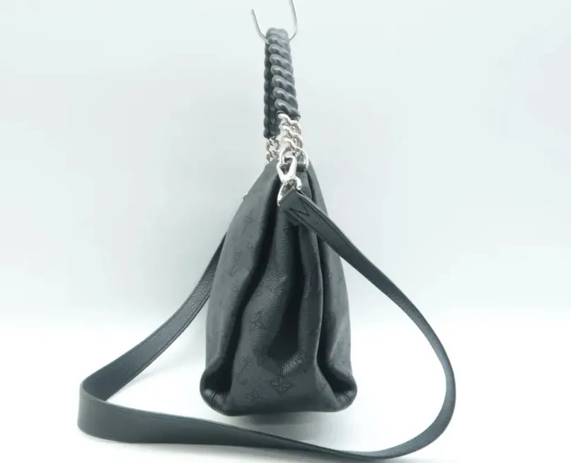 Louis Vuitton Black Monogram Leather Satchel Bag