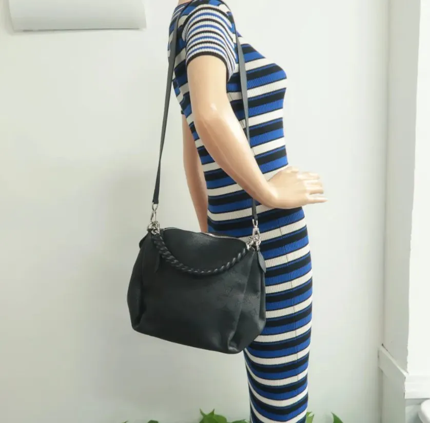 Louis Vuitton Black Monogram Leather Satchel Bag