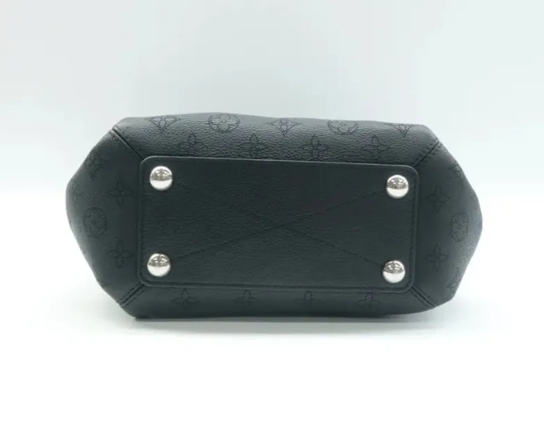 Louis Vuitton Black Monogram Leather Satchel Bag