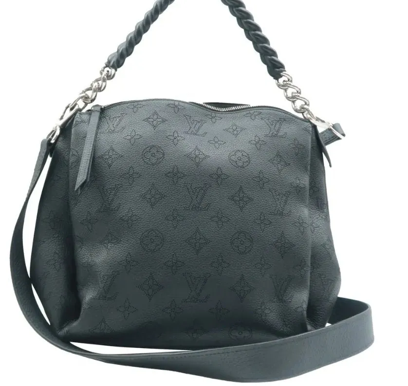 Louis Vuitton Black Monogram Leather Satchel Bag