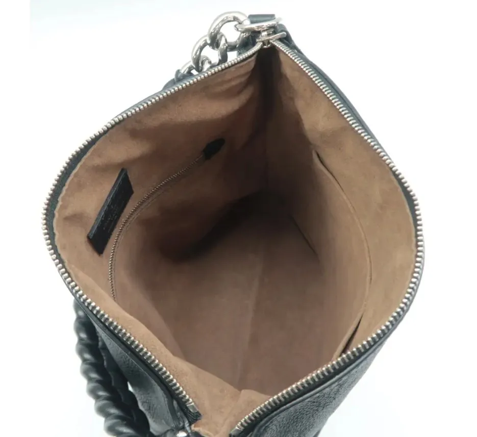 Louis Vuitton Black Monogram Leather Satchel Bag