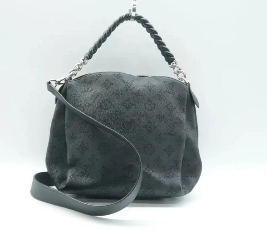 Louis Vuitton Black Monogram Leather Satchel Bag