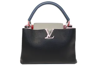 LOUIS VUITTON Black Taurillon Leather Capucines MM Bag