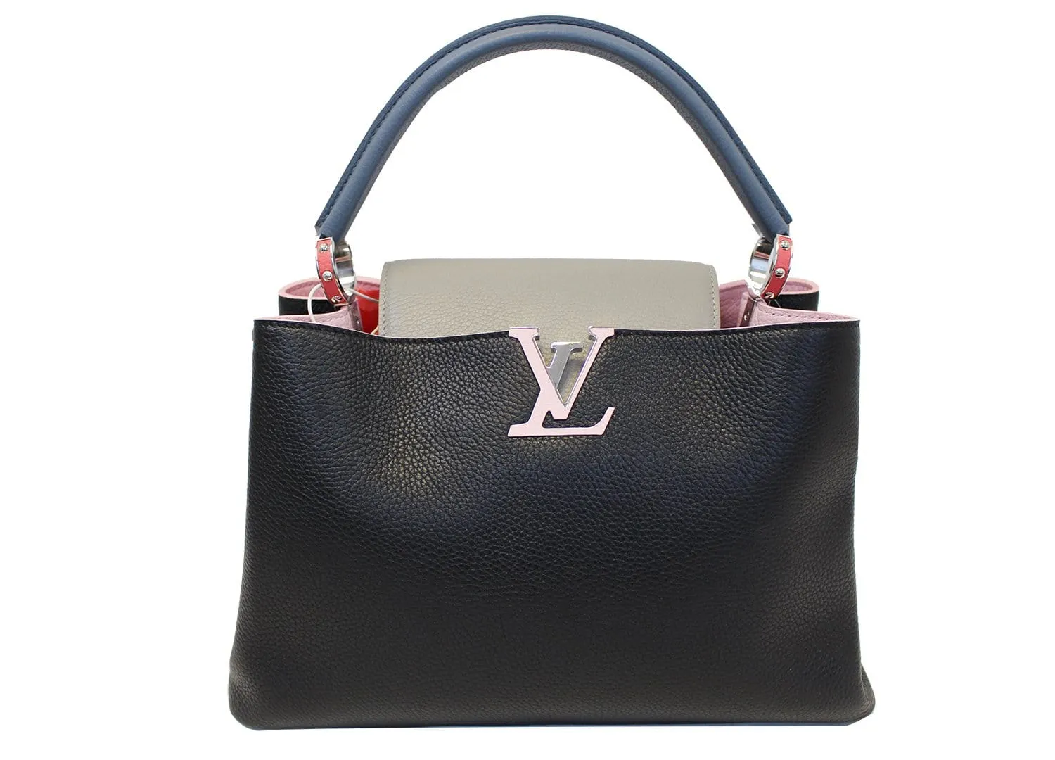 LOUIS VUITTON Black Taurillon Leather Capucines MM Bag