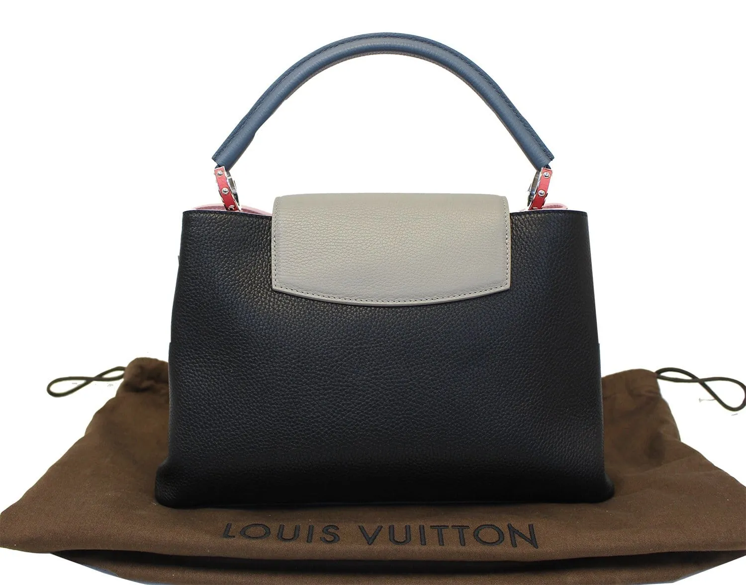 LOUIS VUITTON Black Taurillon Leather Capucines MM Bag
