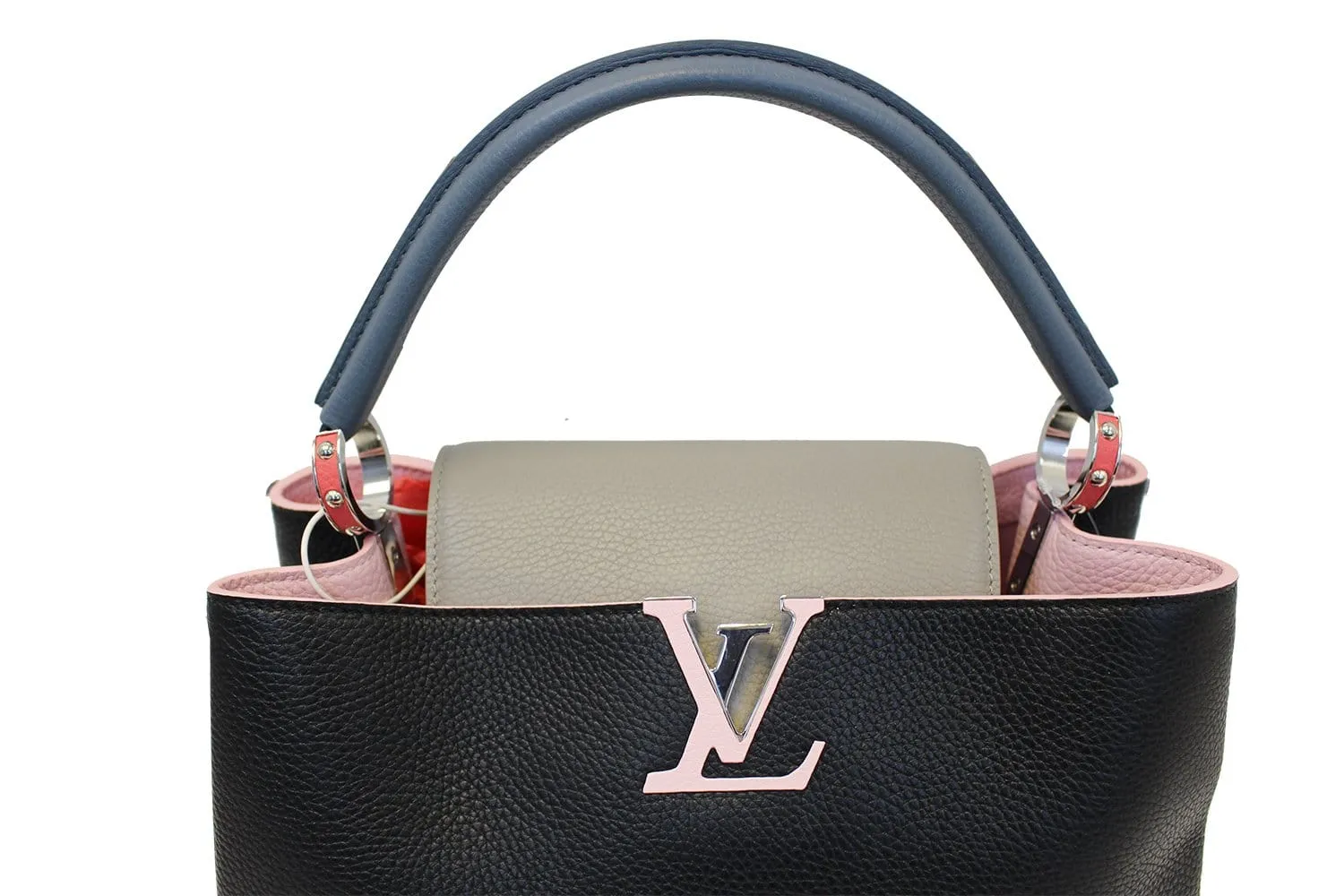 LOUIS VUITTON Black Taurillon Leather Capucines MM Bag
