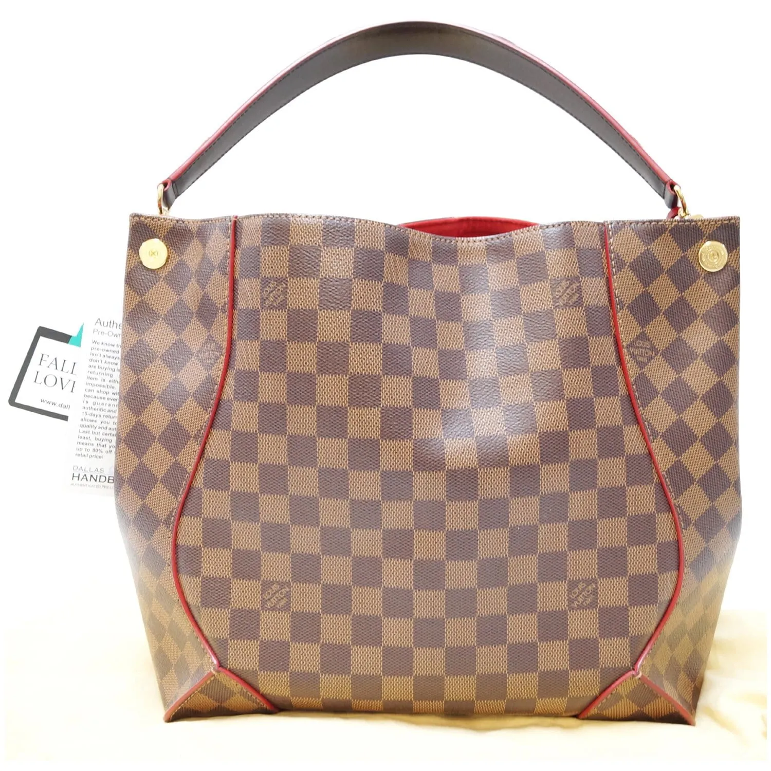 LOUIS VUITTON Caissa Damier Ebene Hobo Bag Brown
