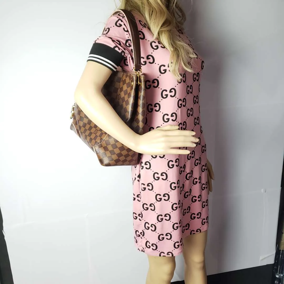 Louis Vuitton Caissa Hobo Rose Ballerine Damier Shoulder Bag