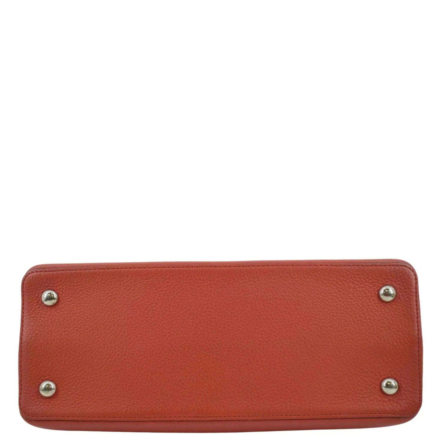 LOUIS VUITTON Capucines MM Taurillon Leather Satchel Bag Red