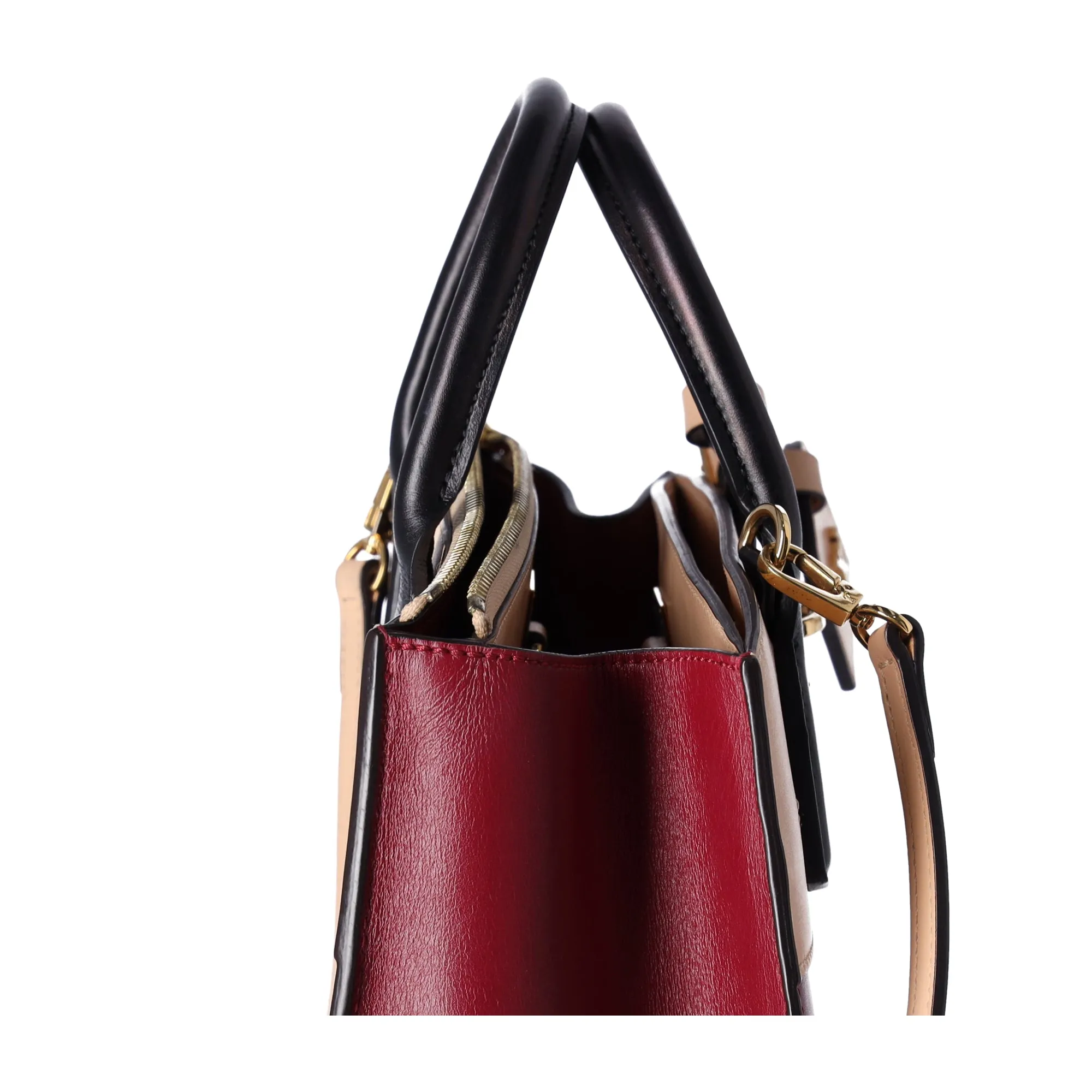 Louis Vuitton City Steamer PM Beige Bordeaux Colorblock Small Satchel Handbag