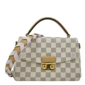 LOUIS VUITTON Croisette Damier Azur Satchel Crossbody Bag White