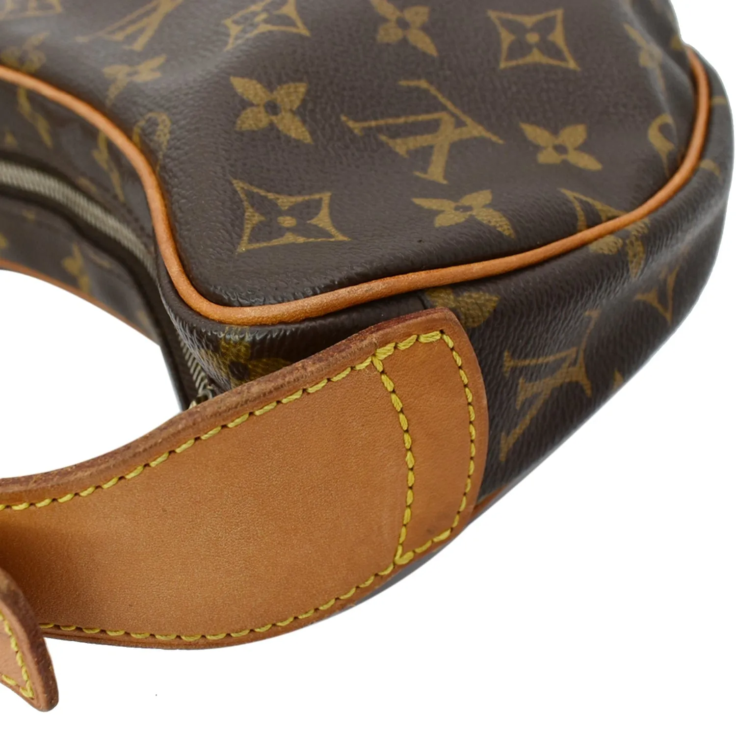 LOUIS VUITTON Croissant MM Monogram Canvas Hobo Bag Brown