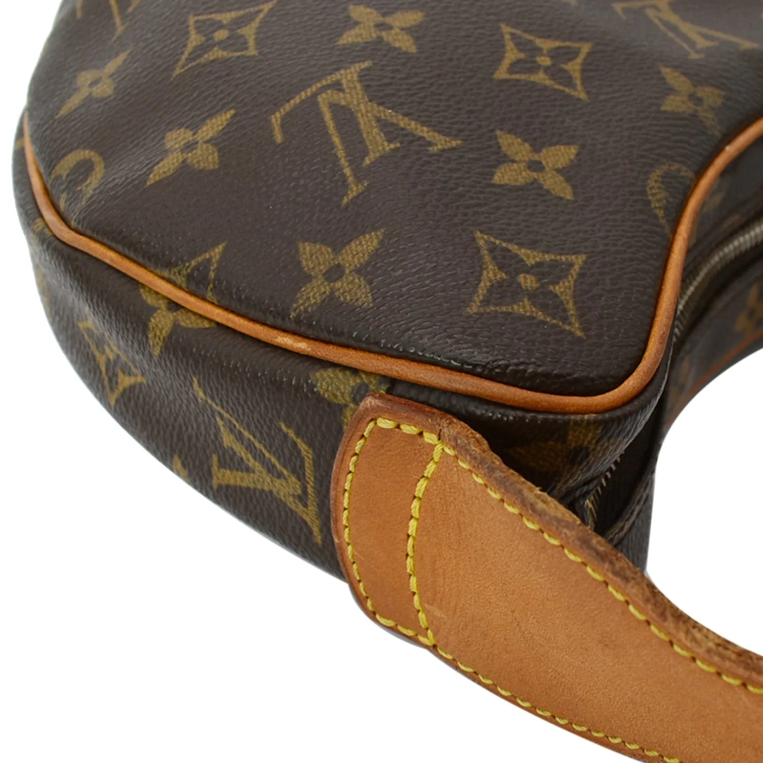 LOUIS VUITTON Croissant MM Monogram Canvas Hobo Bag Brown